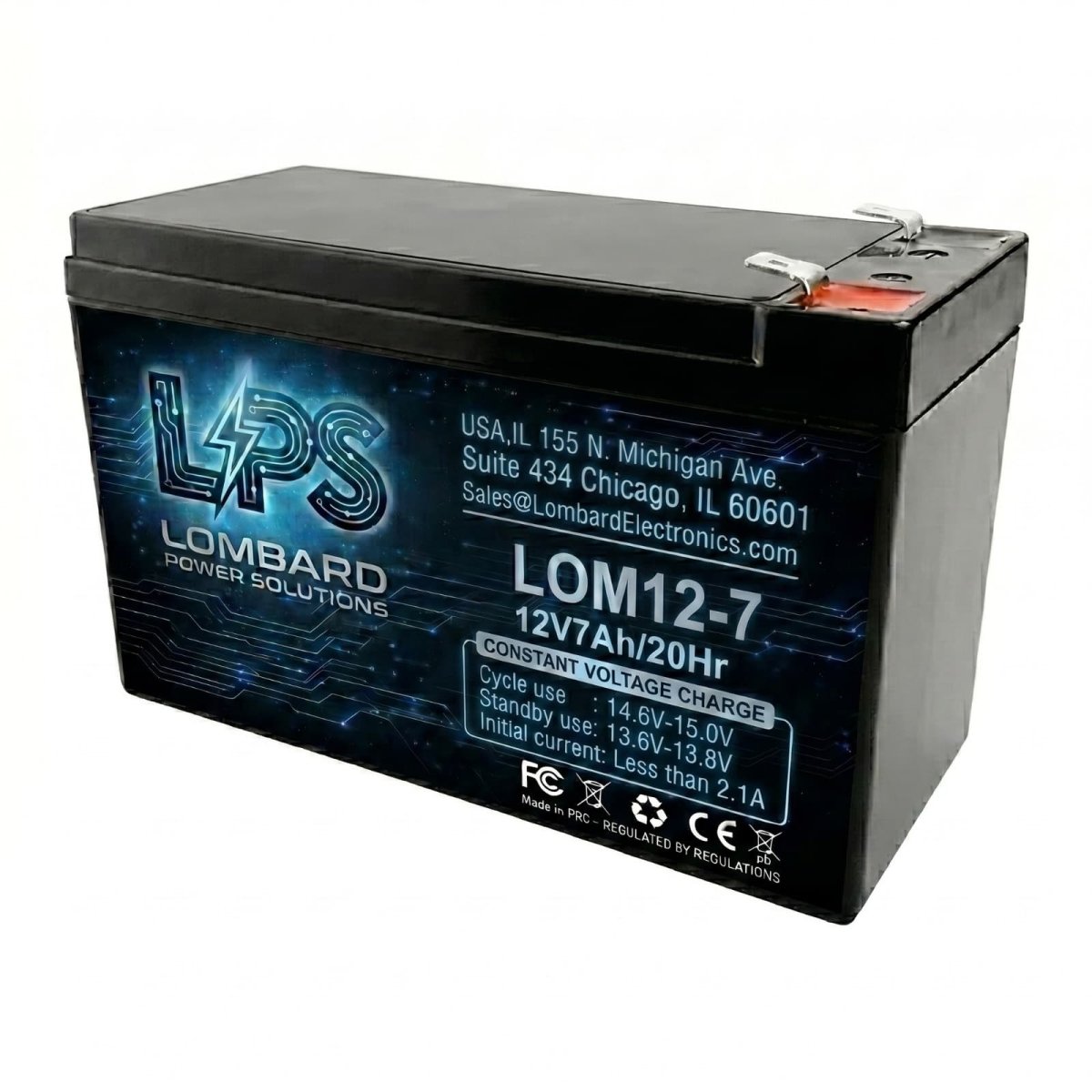 LPS Lombard Power Solutions LOM12-7 12V 7Ah AGM Battery