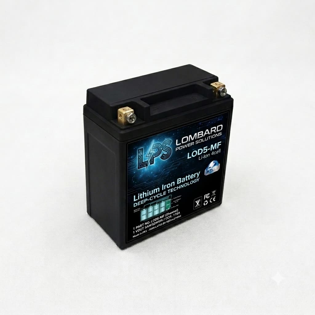 LPS Lombard Power Solutions LOD5-MF 12V 5Ah LiFePO4 Lithium Motorcycle Battery